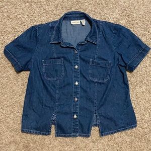 Button Down Vintage 90s Denim Collared Shirt